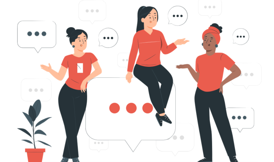 Women talking illustration of capacity building